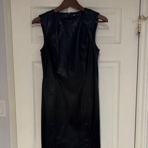 Zara Black Faux Leather Mini Dress